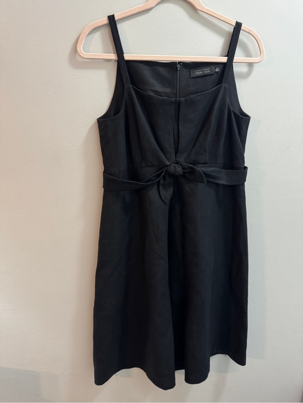 Rickie Freeman for Teri Jon Black Tie-Waist Mini‎ Dress sz 10